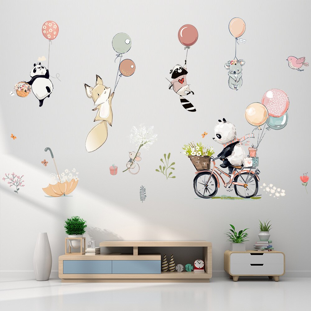 Cartoon Animals Wall Stickers - Easy to Apply and Removable