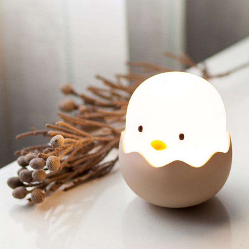 Silicone Chicken Egg Touch Sensor LED Night Light Child Baby Kids USB Charge