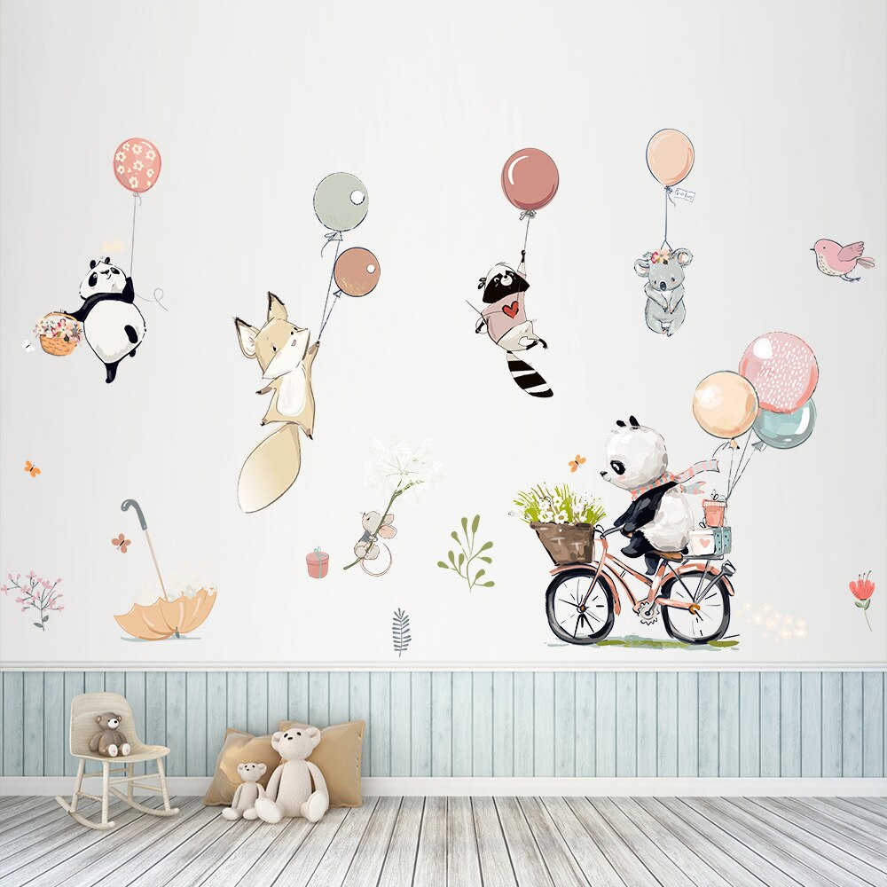 Cartoon Animals Wall Stickers - Easy to Apply and Removable