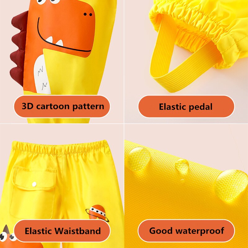 Cartoon Dinosaur Children's Rain-proof Pants - Stay Dry and Active During Outdoor Adventures