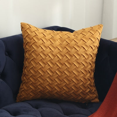 Solid Faux Suede Cushion Cover