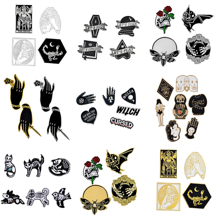 Skeleton Punk Pins - Fashionable and Versatile Metal Badge