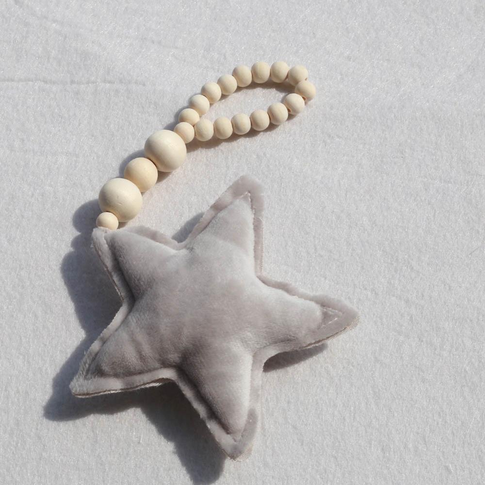 Nordic Style Wooden Beads Moon Star Heart Ornaments Dream Catcher Kids Room Decoration