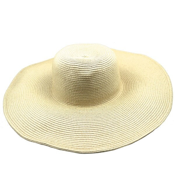 Women's Casual Sun Hat with Large Brim - Adjustable and Stylish Straw Hat for Summer