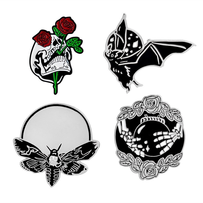 Skeleton Punk Pins - Fashionable and Versatile Metal Badge
