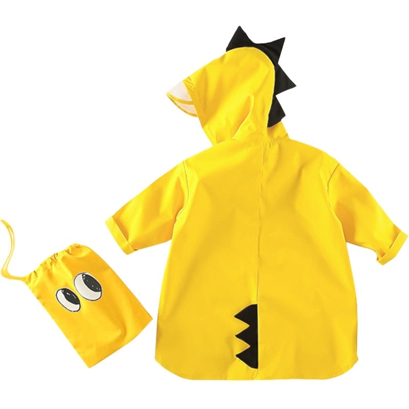 Cute Dinosaur Polyester Baby Raincoat Outdoor Waterproof Rain Coat