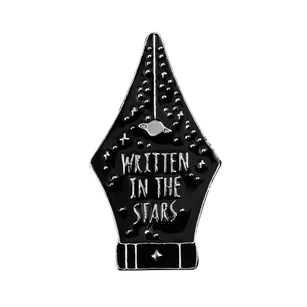 Witches Punk Black Enamel Pins Magical Hat Furnace Moon Cat Brooch Backpack Denim Lapel Pin Badge Dark Gothic Party Jewelry Gift