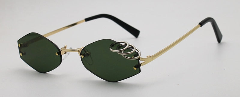 Unique Iron Rings Rimless Sunglasses UV400