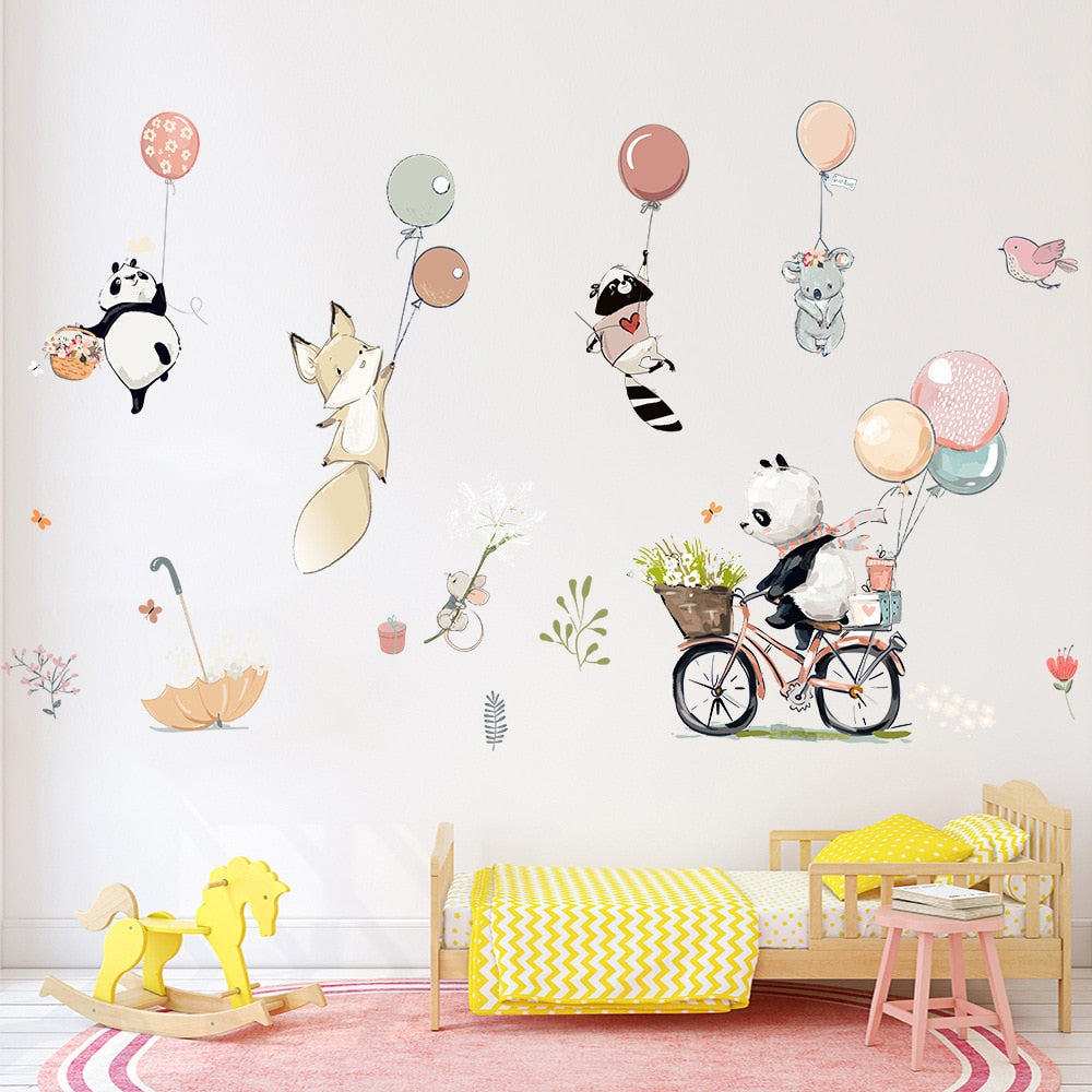 Cartoon Animals Wall Stickers - Easy to Apply and Removable